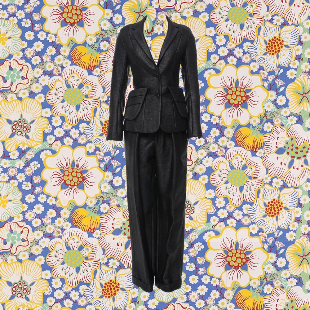 Charcoal Domenico Vacca high-rise textured pantsuit